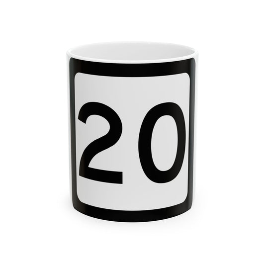 WV-20 (Virginia) (Road Sign) White Coffee Mug-11oz-Go Mug Yourself