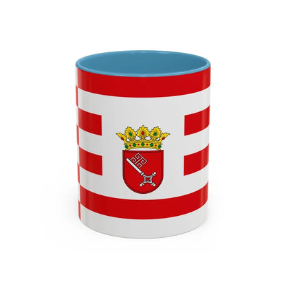 Flag of Bremen with middle arms Germany - Accent Coffee Mug-11oz-Light Blue-Go Mug Yourself