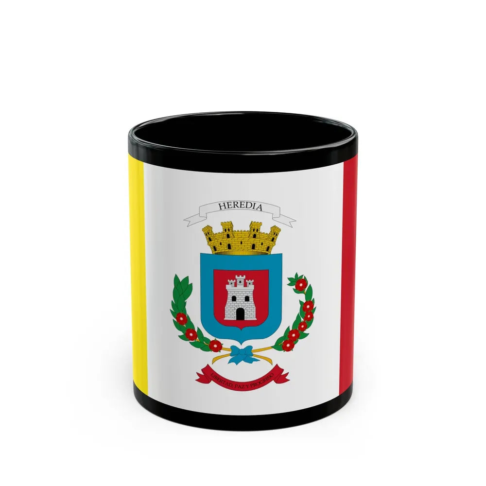 Flag of Heredia Province Costa Rica - Black Coffee Mug-11oz-Go Mug Yourself