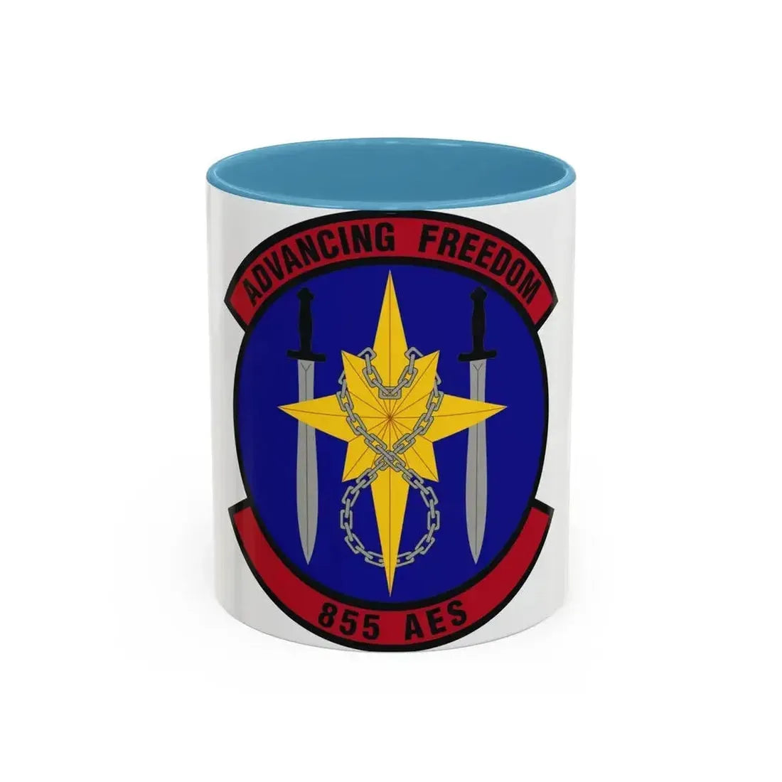 855th Air Expeditionary Squadron (U.S. Air Force) Accent Coffee Mug 11oz Light Blue - Go Mug Yourself