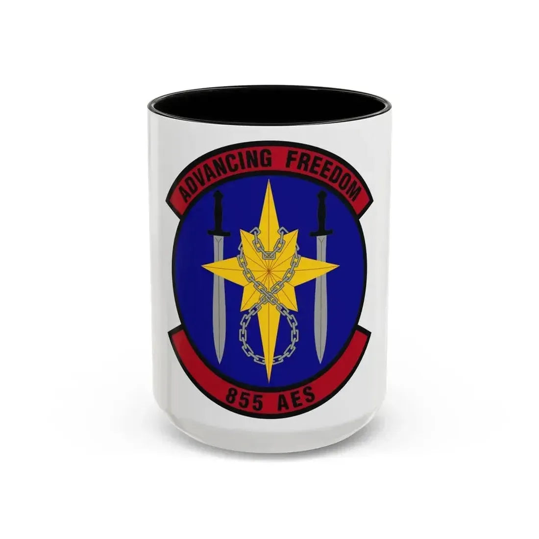 855th Air Expeditionary Squadron (U.S. Air Force) Accent Coffee Mug 15oz Black - Go Mug Yourself
