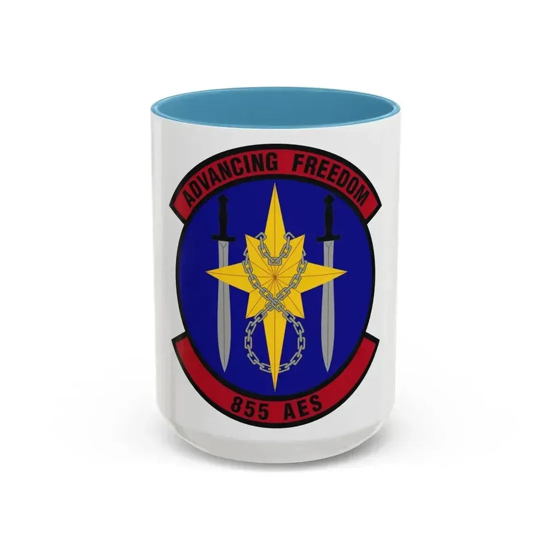 855th Air Expeditionary Squadron (U.S. Air Force) Accent Coffee Mug 15oz Light Blue - Go Mug Yourself