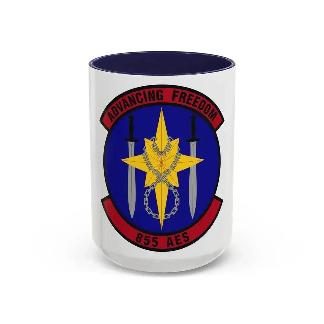 855th Air Expeditionary Squadron (U.S. Air Force) Accent Coffee Mug 15oz Navy - Go Mug Yourself