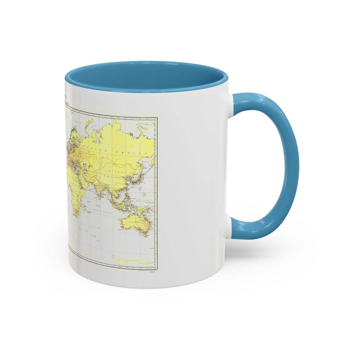 Submarine Cables of the World (1896) (Map) Accent Coffee Mug