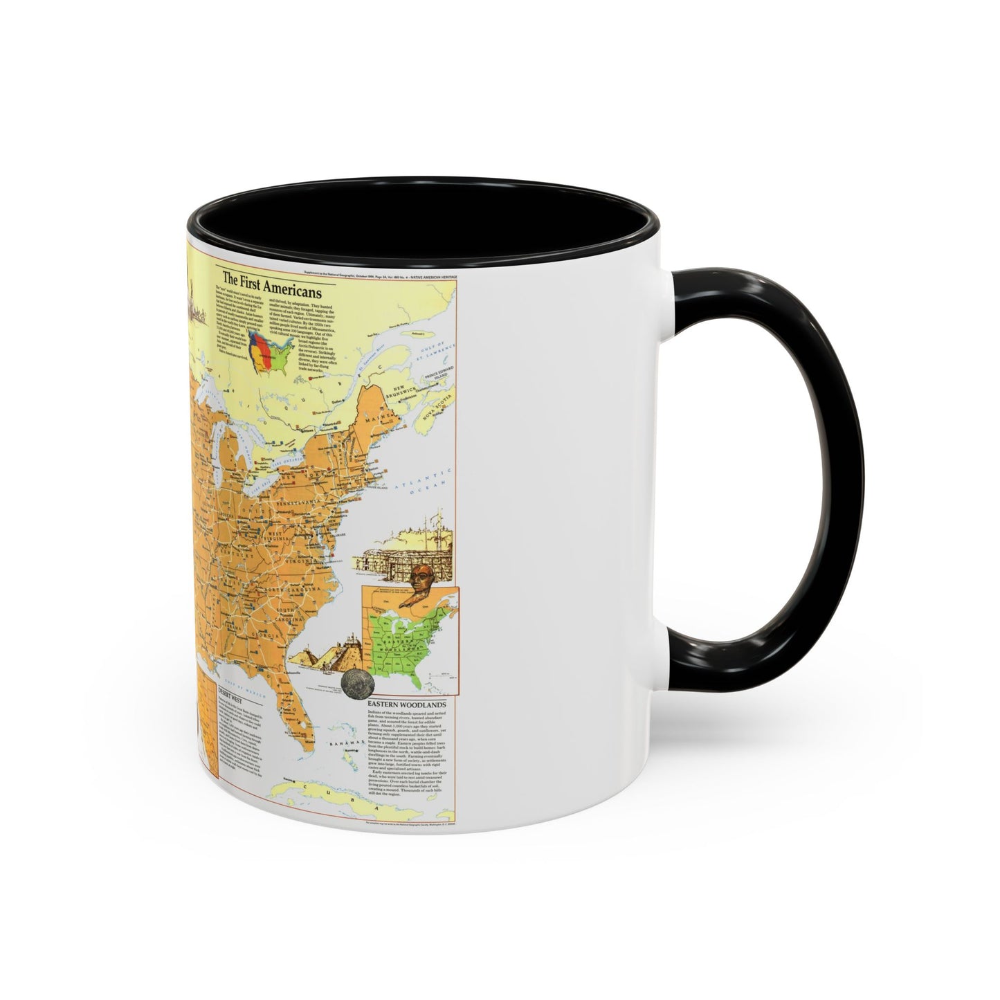 North America - Native American Heritage (1991) (Map) Accent Coffee Mug