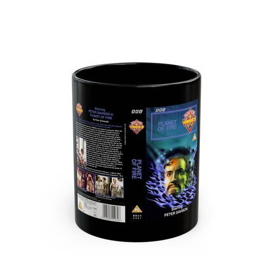 DOCTOR WHO PLANET OF FIRE (VHS COVER) - Black Coffee Mug