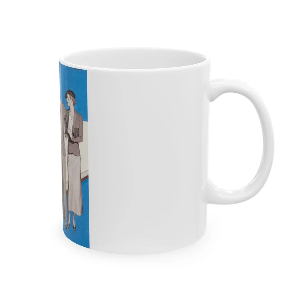 Couple Observing Art - White Coffee Mug-Go Mug Yourself