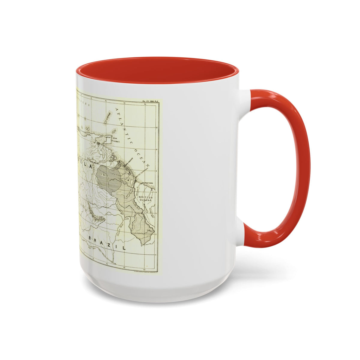 South America - Orinoco River (1896 (Map) Accent Coffee Mug