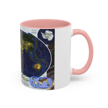 World Map - Physical Earth 1 (1998) (Map) Accent Coffee Mug