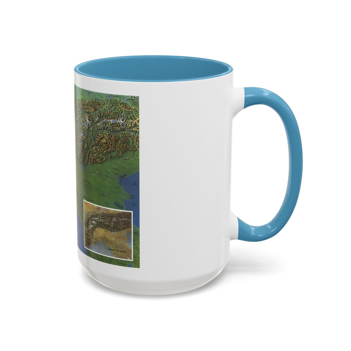 Alps, The - Europe's Backbone (1965) (Map) Accent Coffee Mug