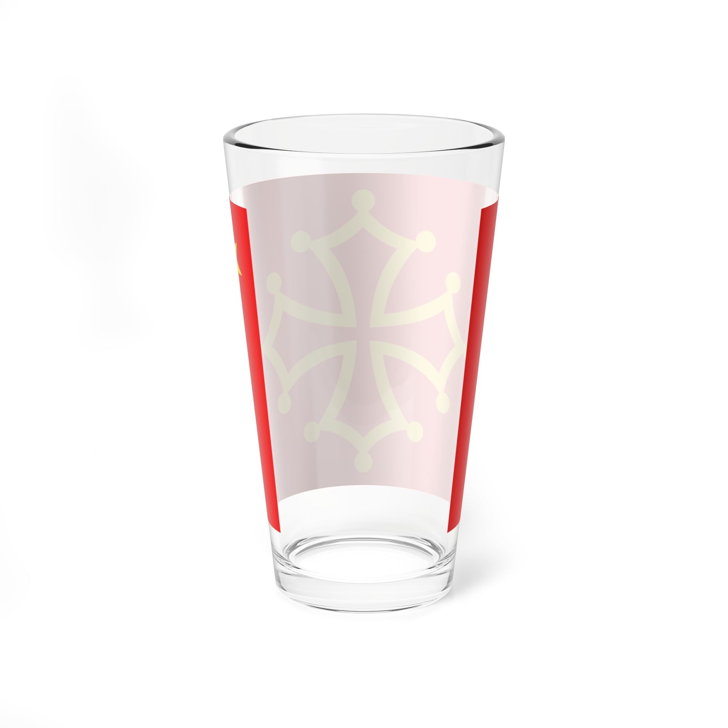 New Flag of Occitania with star (France) Pint Glass 16oz