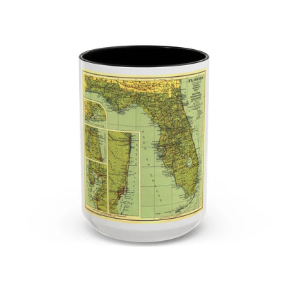 USA - Florida (1930) (Map) Accent Coffee Mug-15oz-Black-Go Mug Yourself