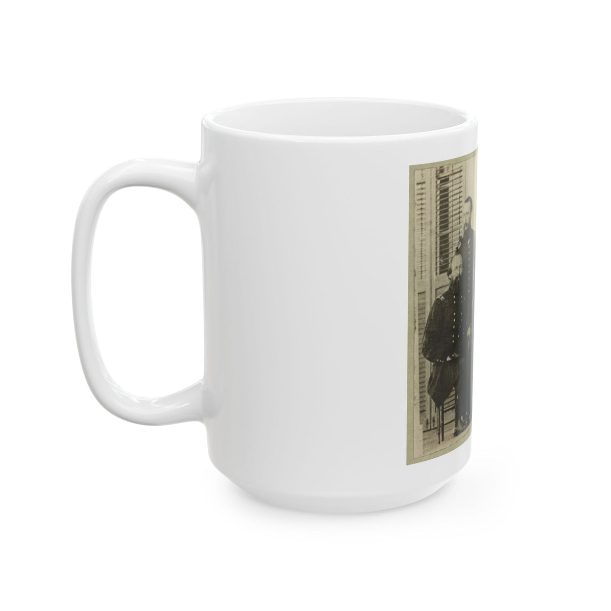 Group Portrait Of Officers With Admiral David G. Farragut Seated, Center (U.S. Civil War) White Coffee Mug