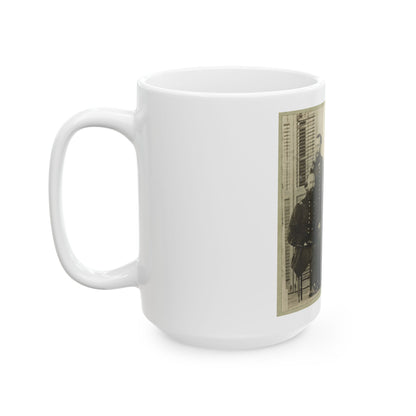 Group Portrait Of Officers With Admiral David G. Farragut Seated, Center (U.S. Civil War) White Coffee Mug