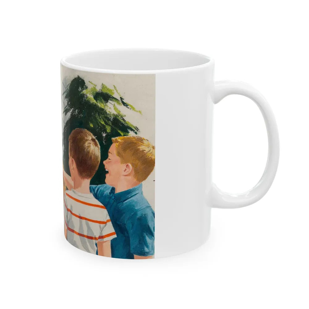 Doorbell, Dick and Jane illustration - White Coffee Mug-Go Mug Yourself