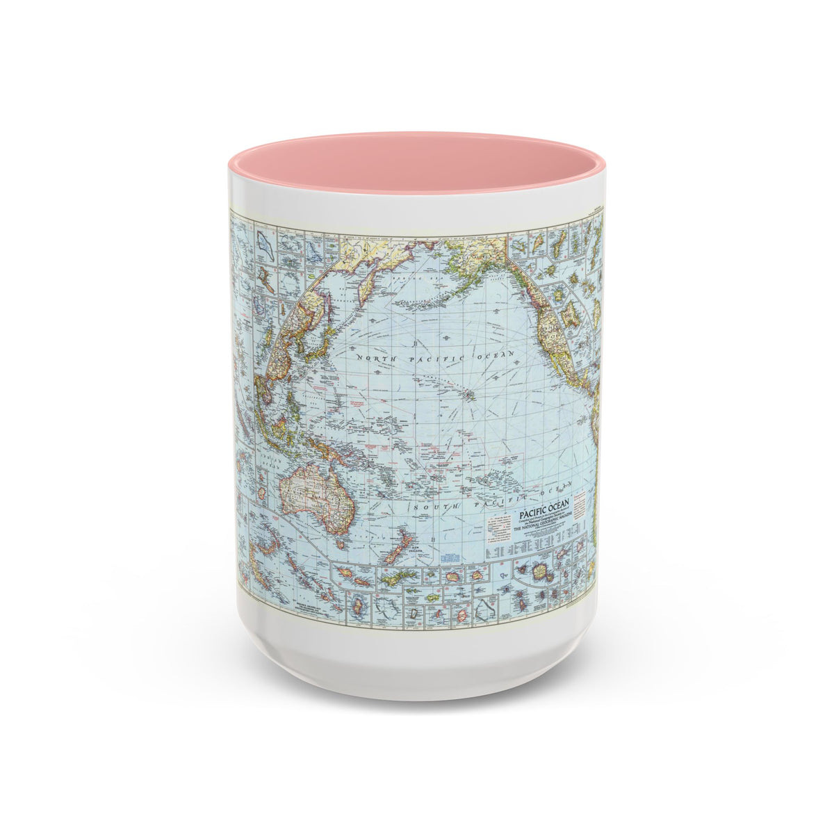 Pacific Ocean (1952) (Map) Accent Coffee Mug