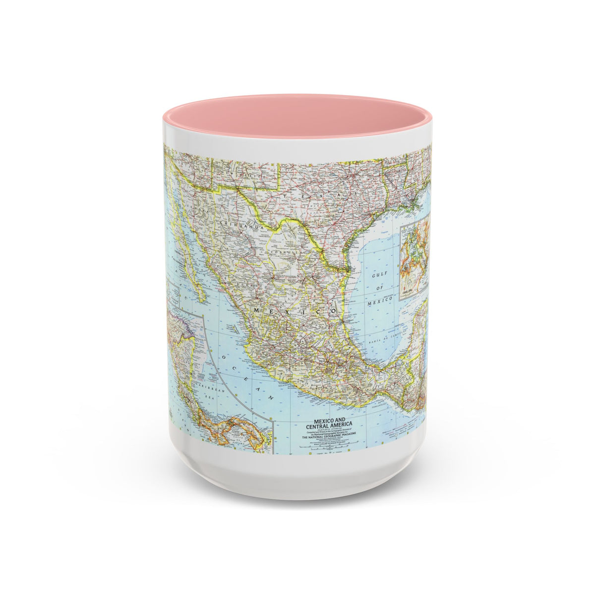 Central America - Mexico (1961) (Map) Accent Coffee Mug