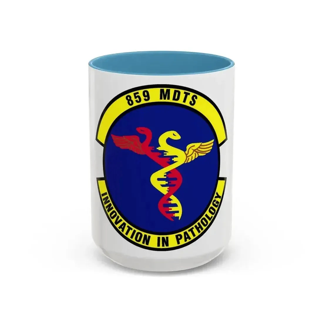 859th Diagnostics and Therapeutics Squadron (U.S. Air Force) Accent Coffee Mug 15oz Light Blue - Go Mug Yourself