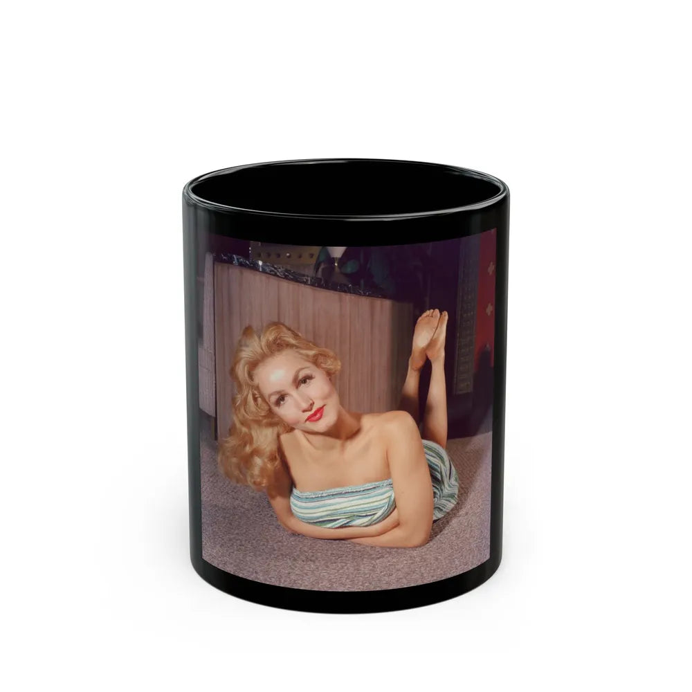 Julie Newmar #419 (Vintage Female Icon) Black Coffee Mug-11oz-Go Mug Yourself