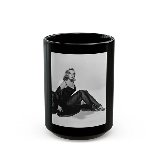 Leslie Parrish #82 (Vintage Female Icon) Black Coffee Mug-15oz-Go Mug Yourself