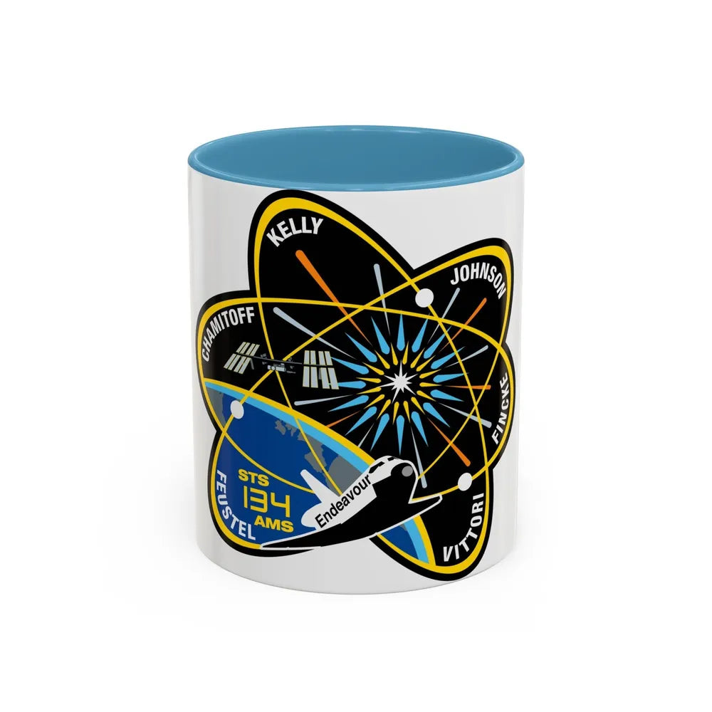 STS 134 (NASA) Accent Coffee Mug-11oz-Light Blue-Go Mug Yourself