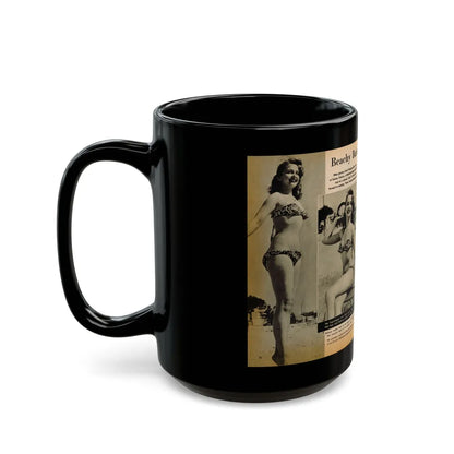 Greta Thyssen #119 - Gala Mag. January '53 - 2 B&W Photos & Captions 1 (Vintage Female Icon) Black Coffee Mug-Go Mug Yourself