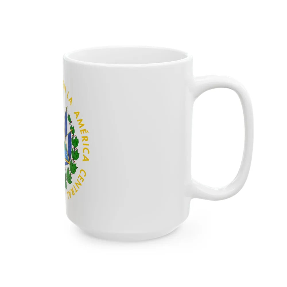 Coat of arms of El Salvador - White Coffee Mug-Go Mug Yourself