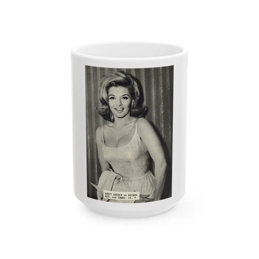 Nancy Kovack #37 (Vintage Female Icon) White Coffee Mug-15oz-Go Mug Yourself