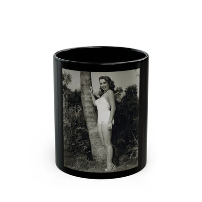 Julia Adams #97 - 8x10 B&W Full Body 1-Piece Swimsuit Promo Photo for Creature From The Black Lagoon '54 2 (Vintage Female Icon) Black Coffee Mug-11oz-Go Mug Yourself