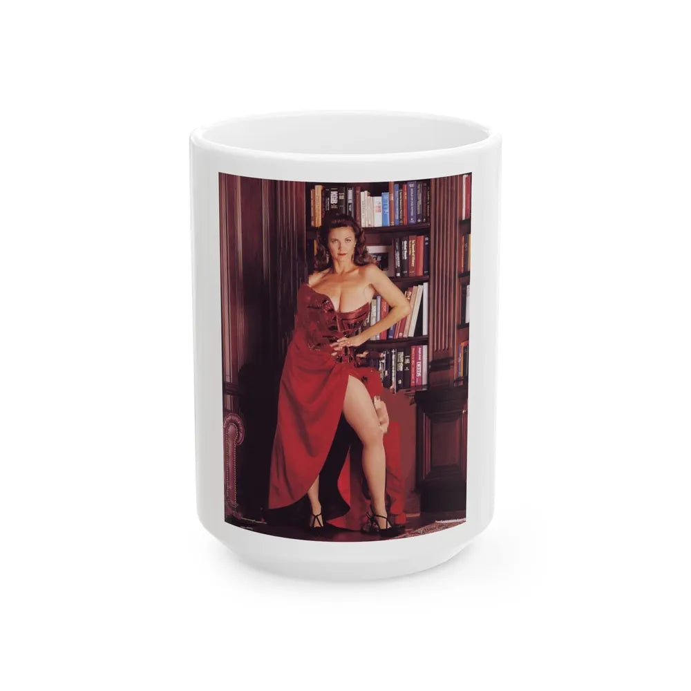 Lynda Carter #223 (Vintage Female Icon) White Coffee Mug-15oz-Go Mug Yourself