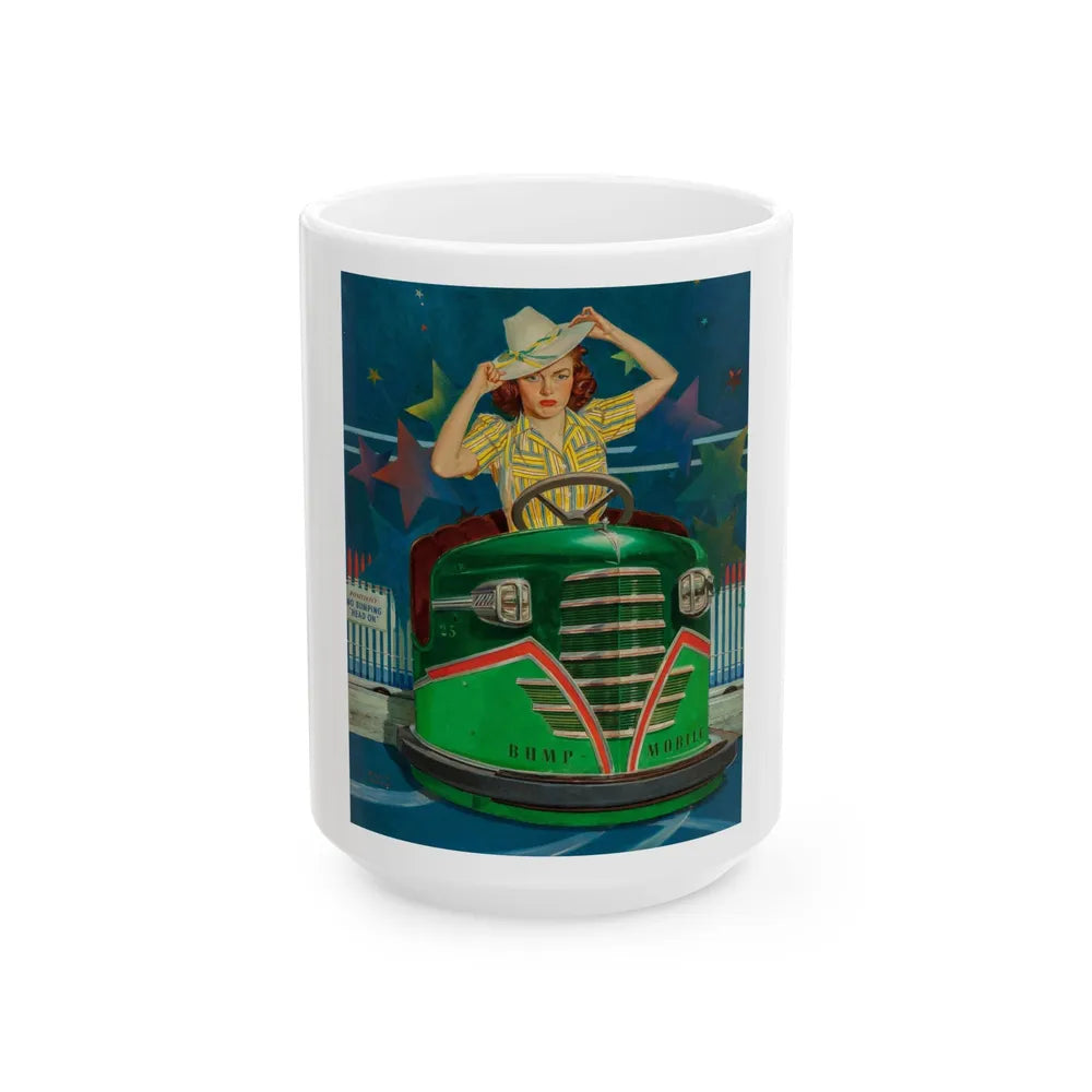 Bump Mobile, The Saturday Evening Post cover, June 22, 1940 - White Coffee Mug-15oz-Go Mug Yourself