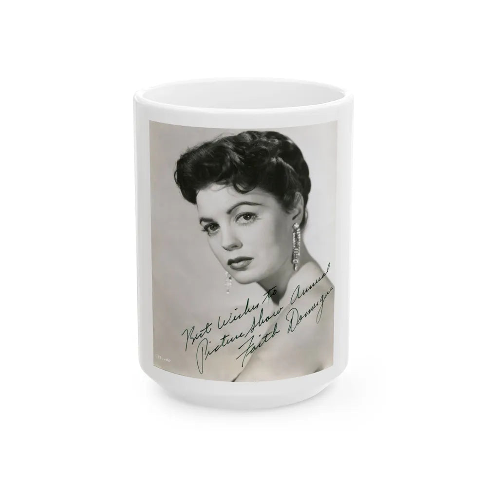 Faith Domergue #70 (Vintage Female Icon) White Coffee Mug-15oz-Go Mug Yourself