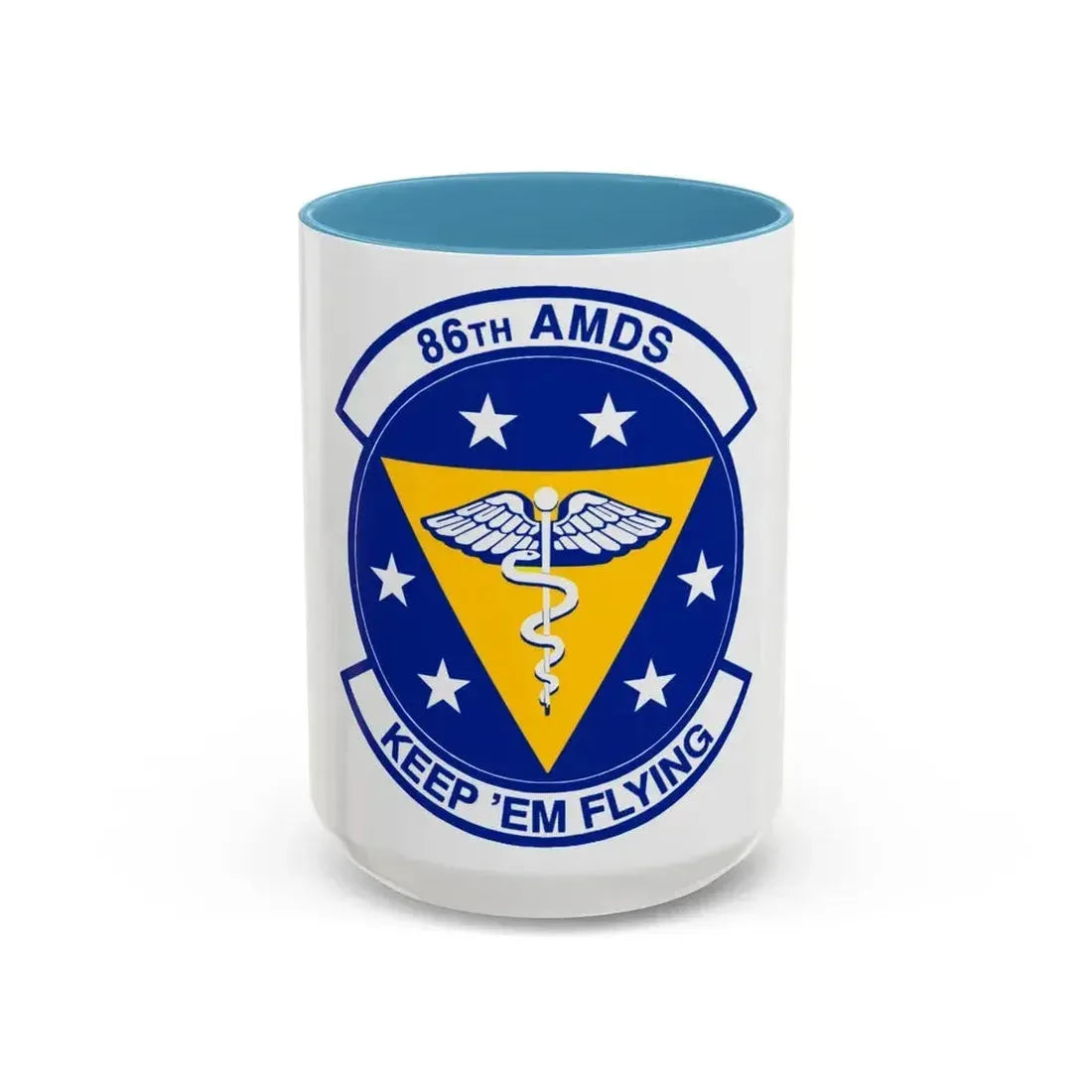 86 Aerospace Medicine Squadron USAFE (U.S. Air Force) Accent Coffee Mug 15oz Light Blue - Go Mug Yourself
