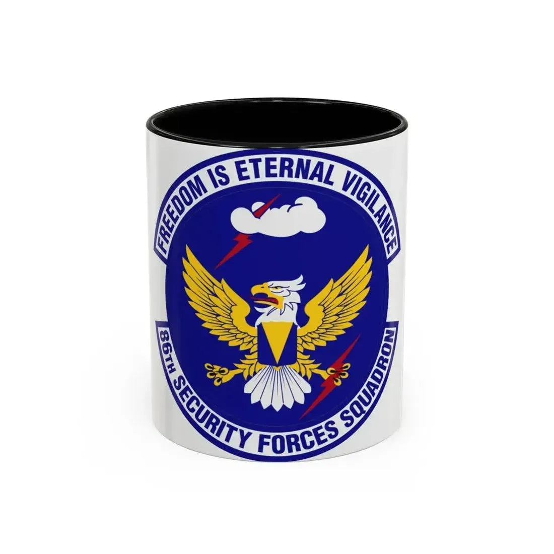 86 Security Forces Squadron USAFE (U.S. Air Force) Accent Coffee Mug 11oz Black - Go Mug Yourself