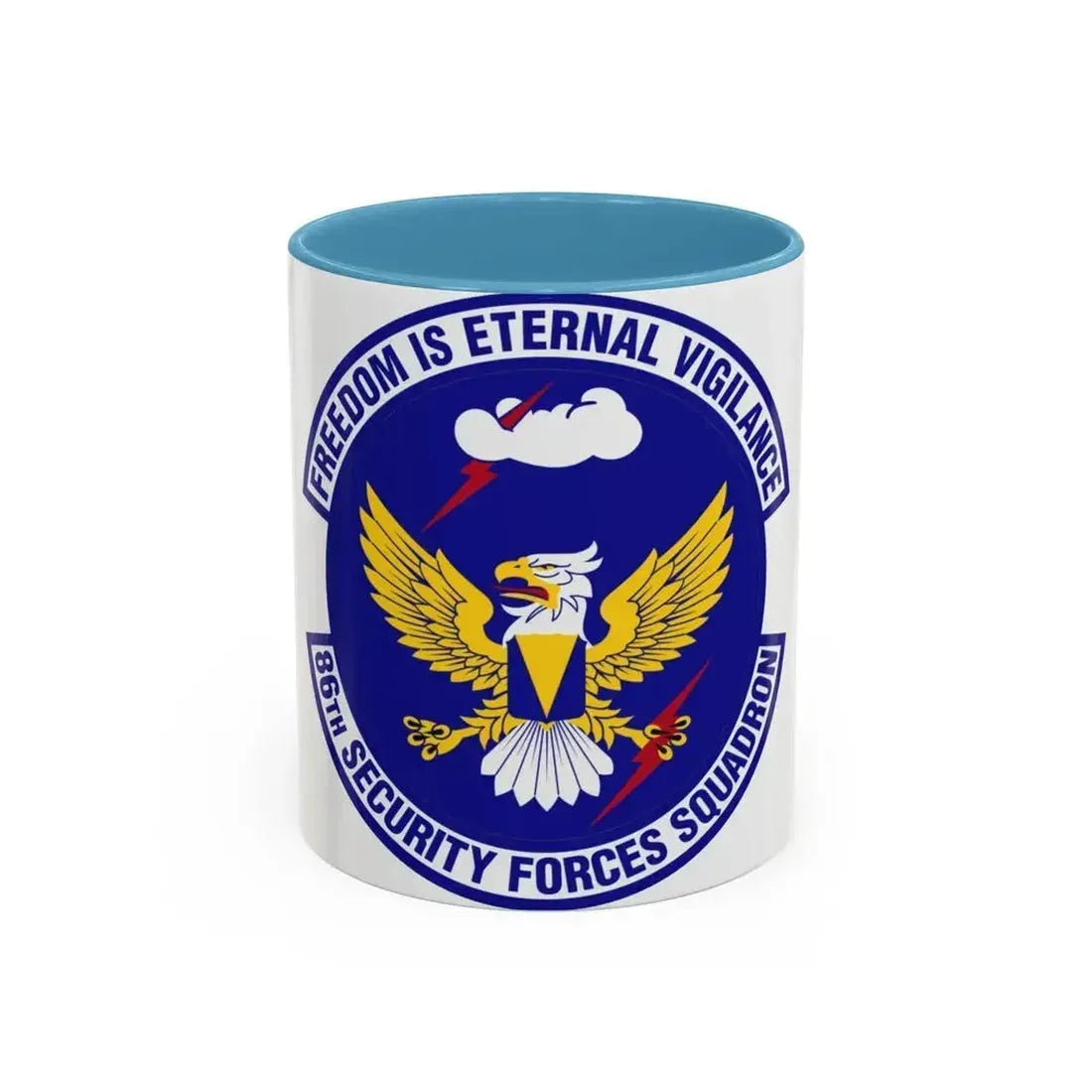 86 Security Forces Squadron USAFE (U.S. Air Force) Accent Coffee Mug 11oz Light Blue - Go Mug Yourself