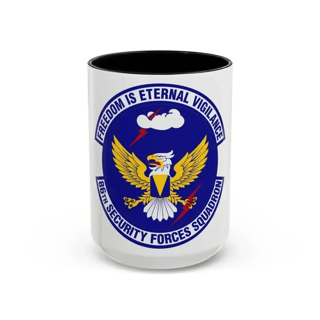 86 Security Forces Squadron USAFE (U.S. Air Force) Accent Coffee Mug 15oz Black - Go Mug Yourself