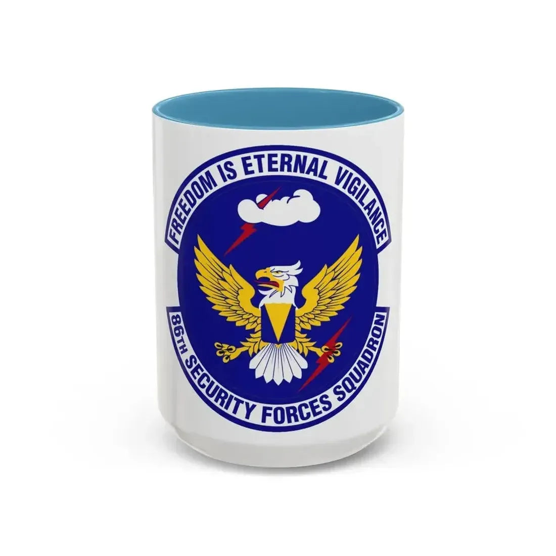 86 Security Forces Squadron USAFE (U.S. Air Force) Accent Coffee Mug 15oz Light Blue - Go Mug Yourself