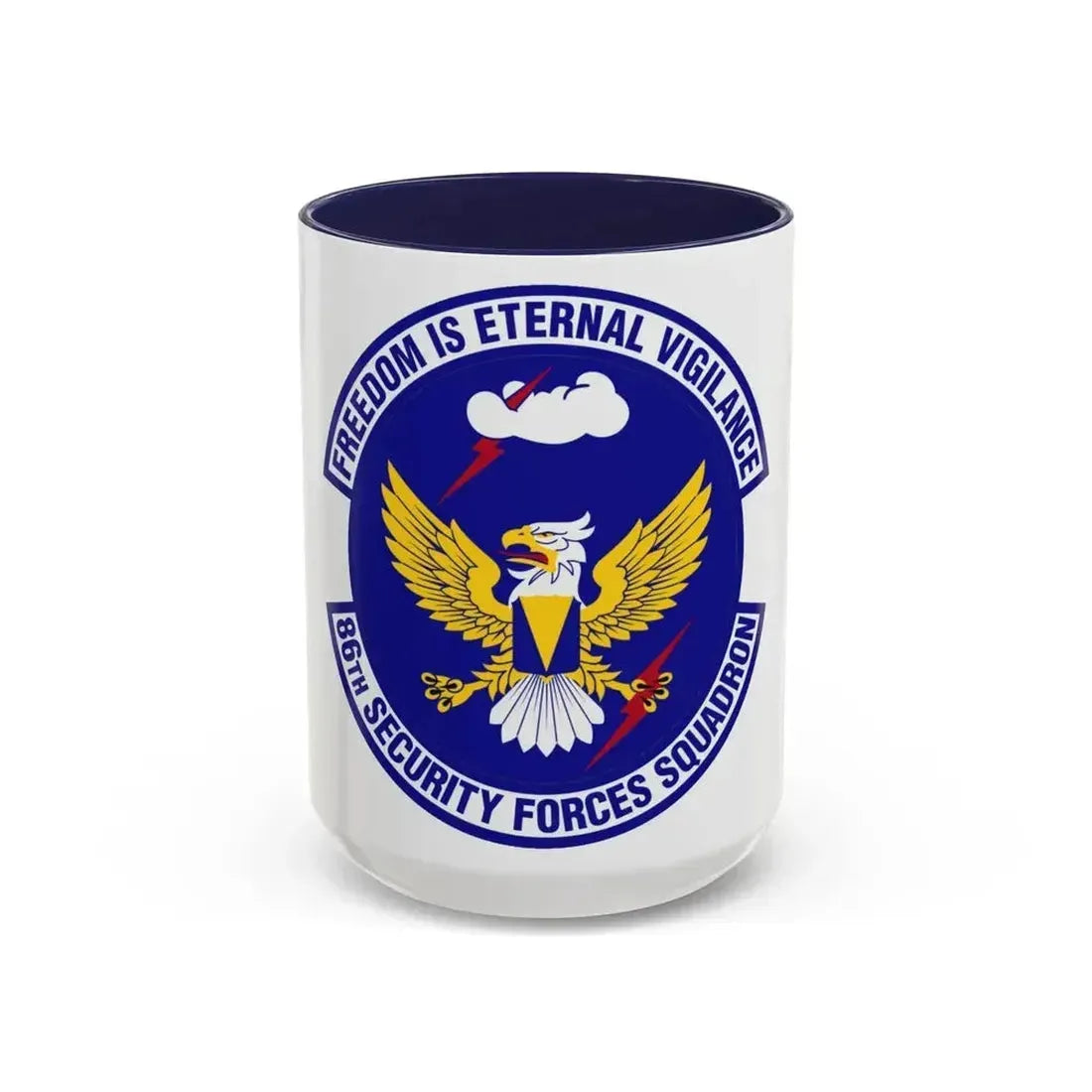 86 Security Forces Squadron USAFE (U.S. Air Force) Accent Coffee Mug 15oz Navy - Go Mug Yourself