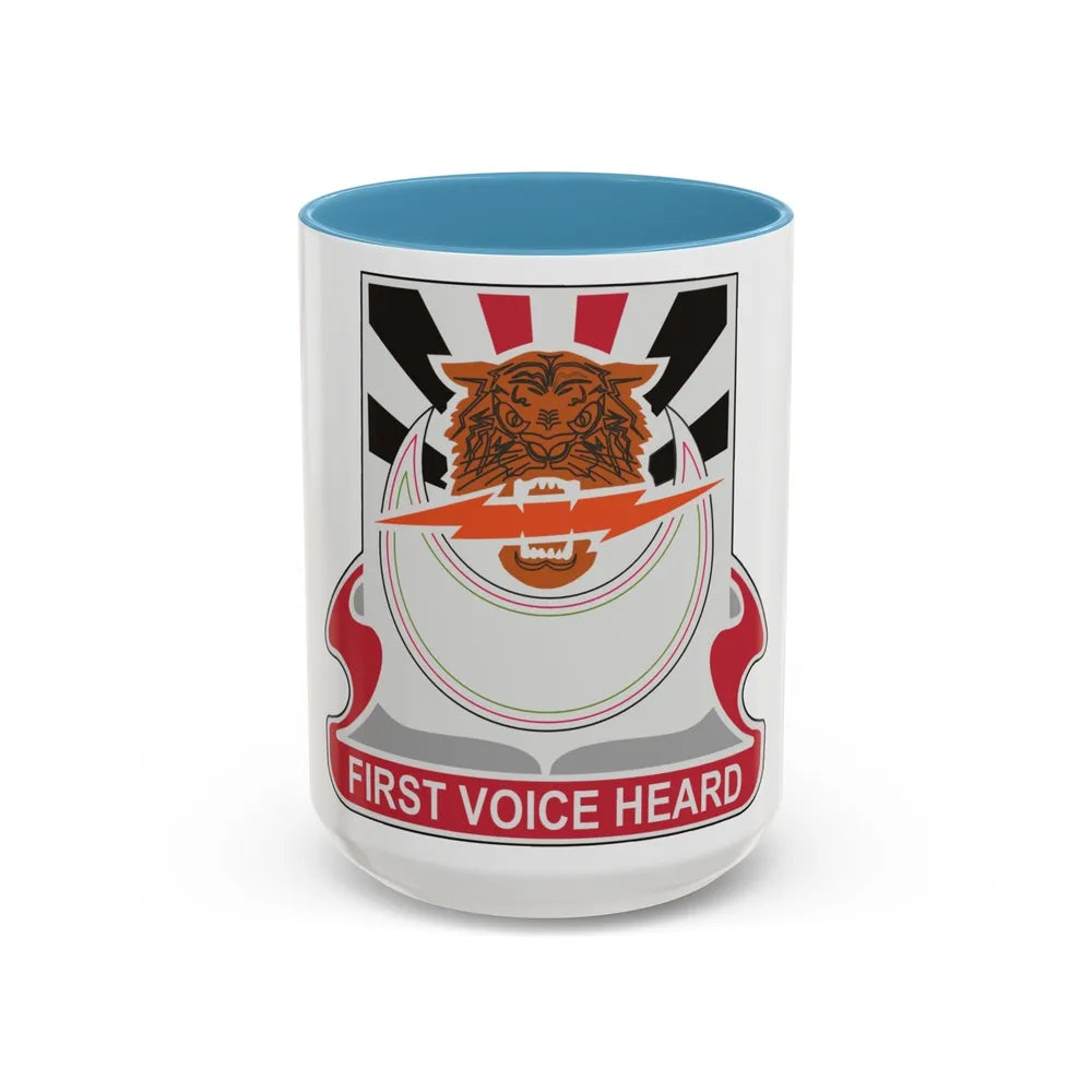 86 Signal Battalion (U.S. Army) Accent Coffee Mug-15oz-Light Blue-Go Mug Yourself