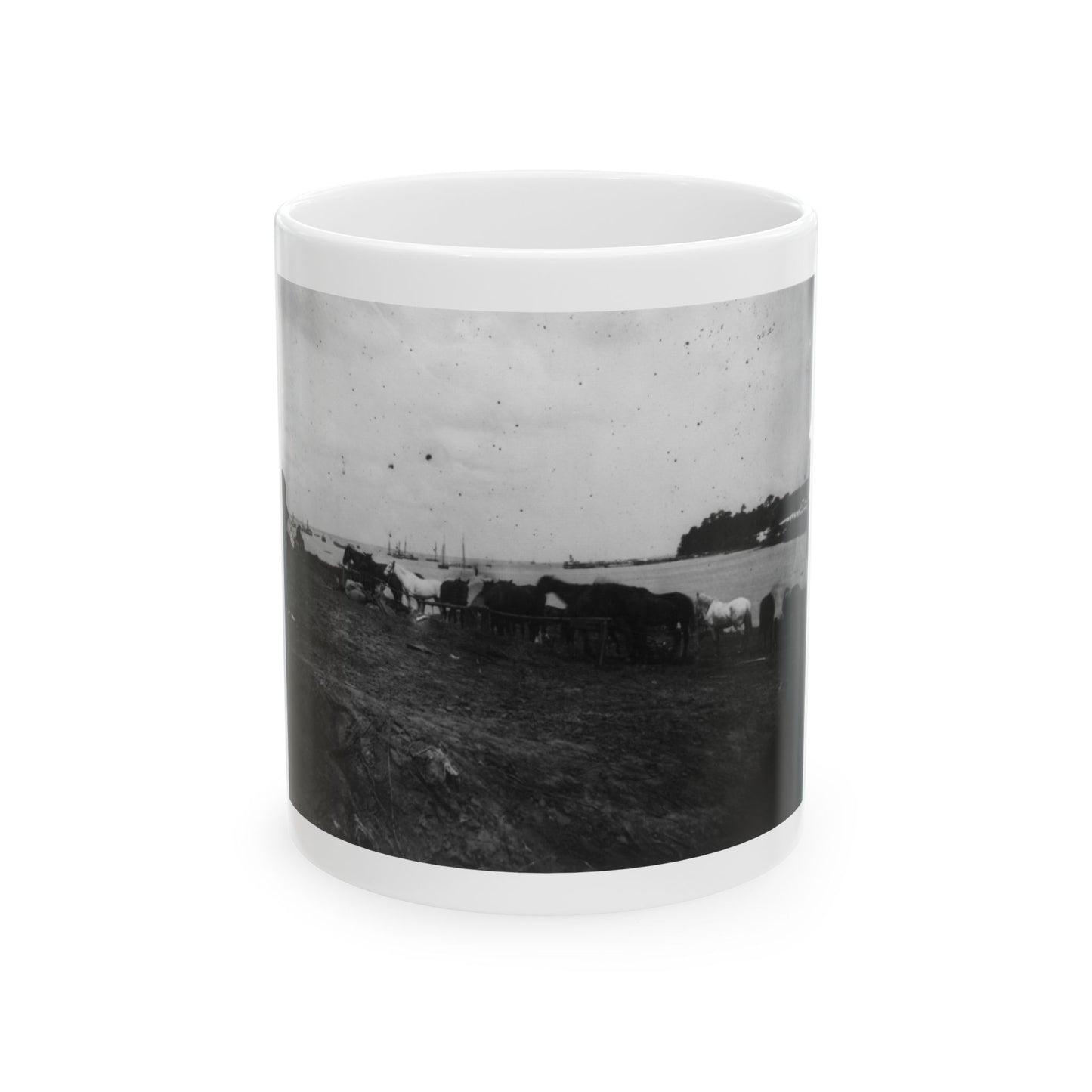 Belle Plains, Va., May 16, 1864, Encampment Of 2nd New York And 1st Massachusetts Heavy Artillery (U.S. Civil War) White Coffee Mug