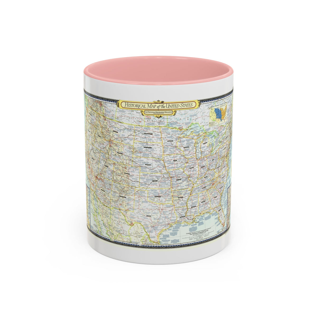 USA - An Historical Map (1953) (Map) Accent Coffee Mug