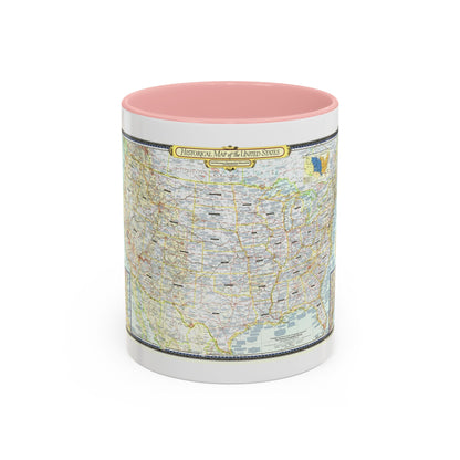USA - An Historical Map (1953) (Map) Accent Coffee Mug