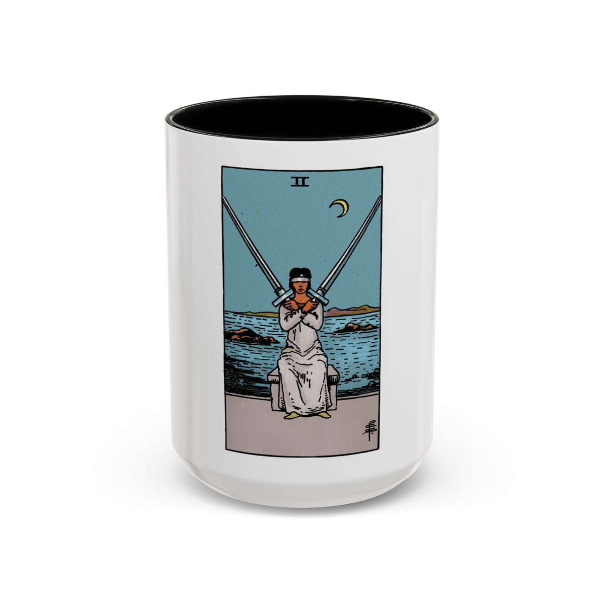 The 2 of Swords (Tarot Card) Accent Coffee Mug