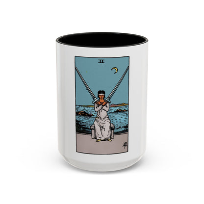 The 2 of Swords (Tarot Card) Accent Coffee Mug