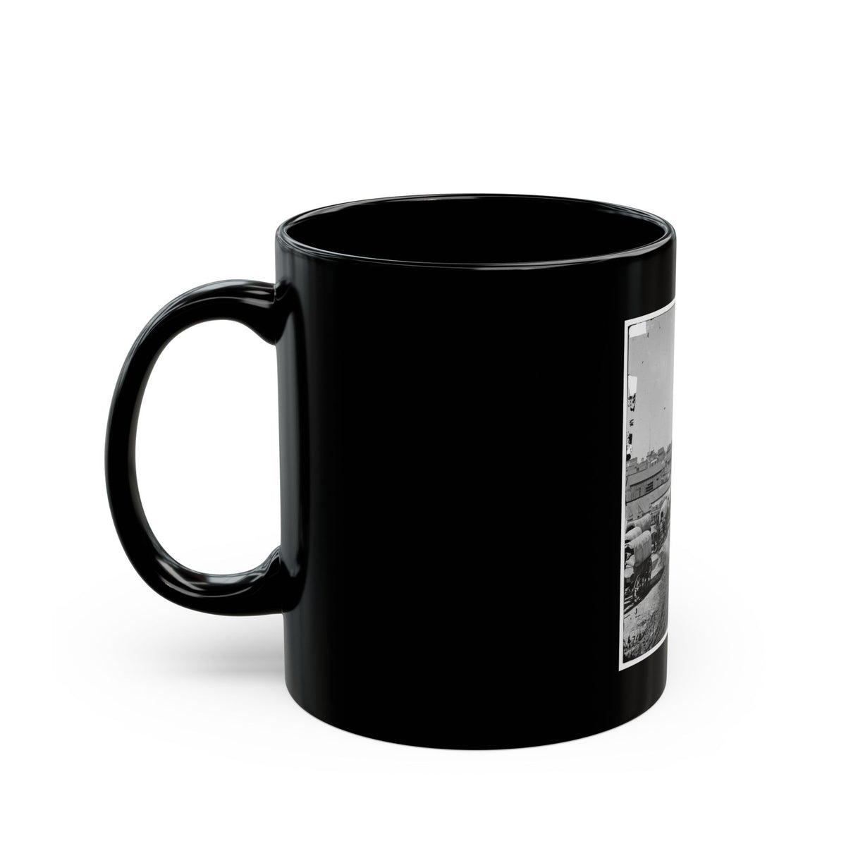Atlanta, Georgia. Federal Army Wagons Railroad Depot (U.S. Civil War) Black Coffee Mug