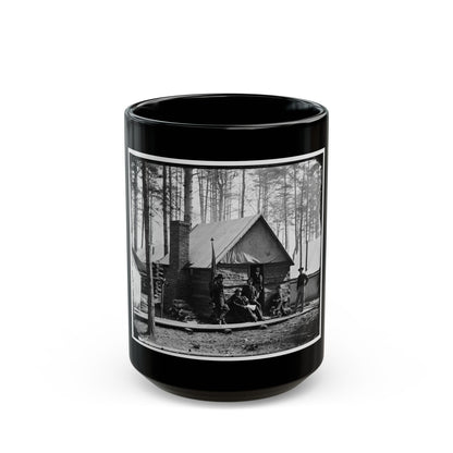 Brandy Station, Va. Officers In Front Of Winter Quarters At Army Of The Potomac Headquarters (U.S. Civil War) Black Coffee Mug
