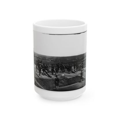 District Of Columbia. Gun Crews Of Company H, 3d Massachusetts Heavy Artillery, At Fort Lincoln (U.S. Civil War) White Coffee Mug