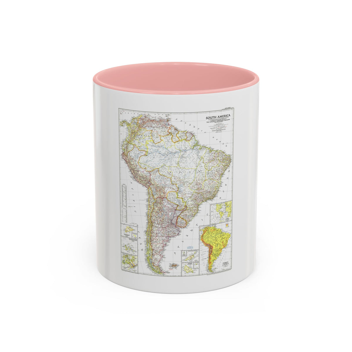 South America (1950) (Map) Accent Coffee Mug