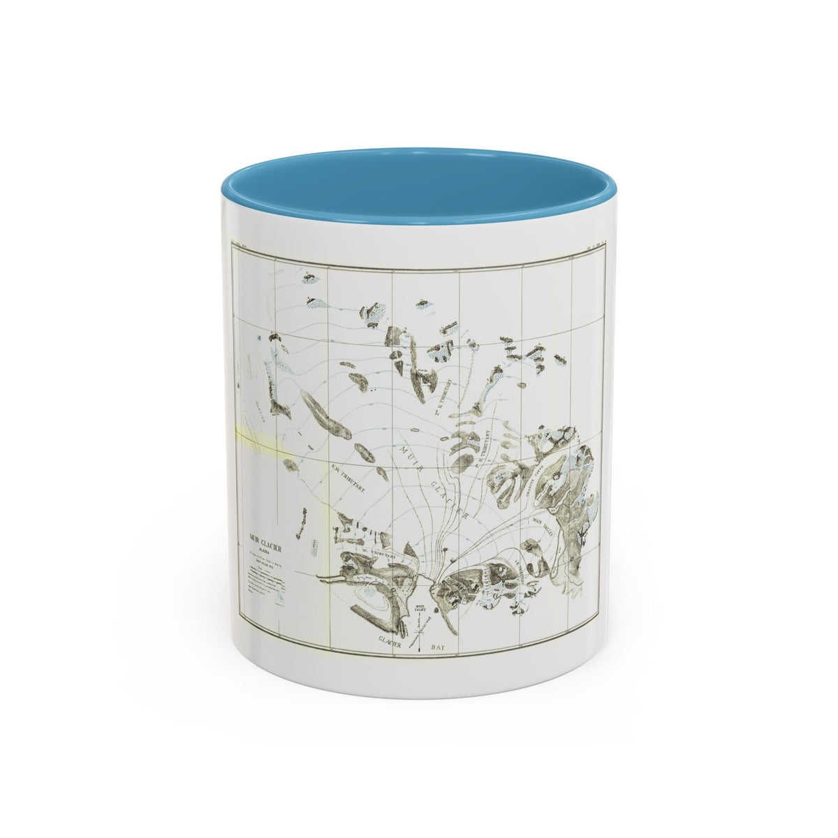 Alaska - Muir Glacier (1890) (Map) Accent Coffee Mug