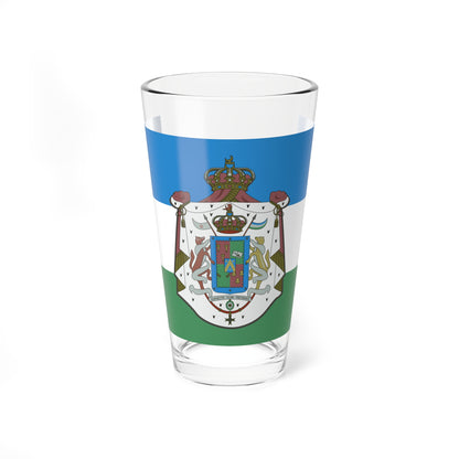 Flag of the Kingdom of Araucanía and Patagonia with coats of arms (Argentina) Pint Glass 16oz